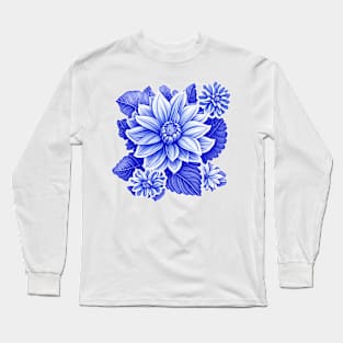 blue flower blooming Long Sleeve T-Shirt